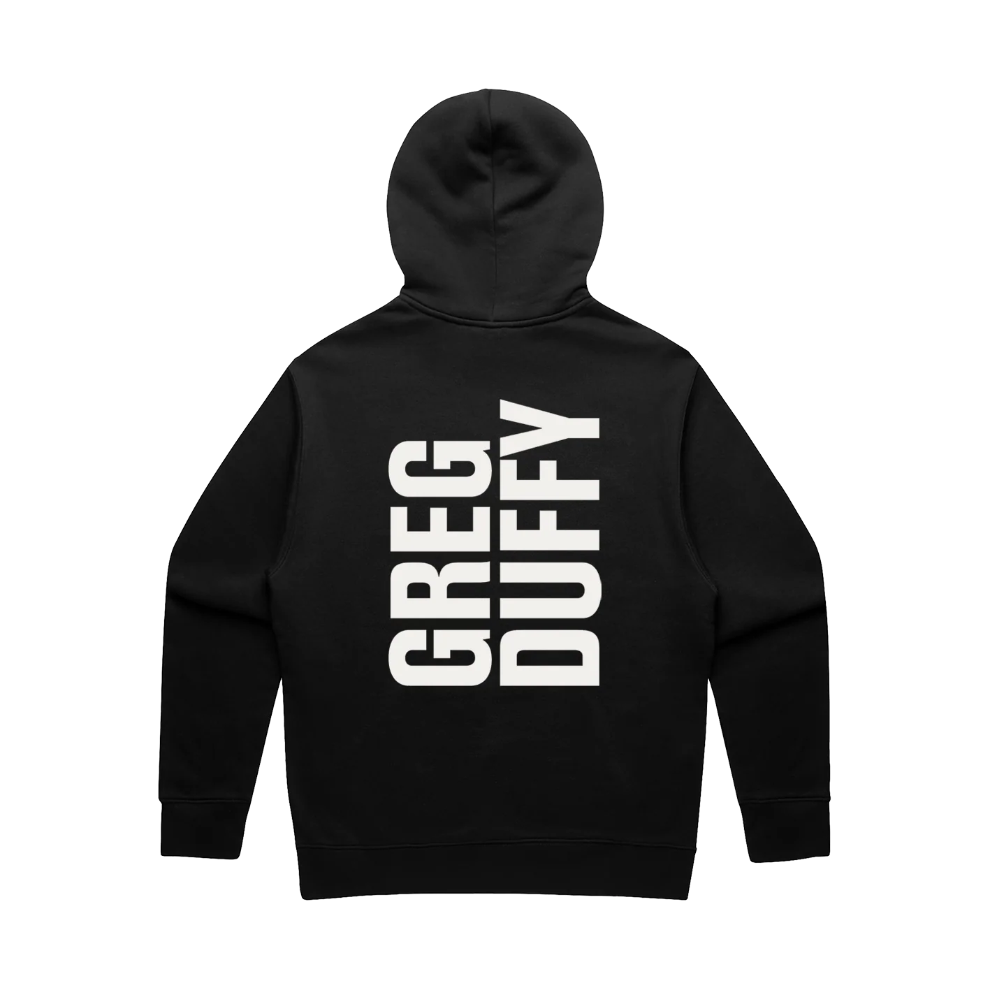 Greg Duffy black hoodie — back
